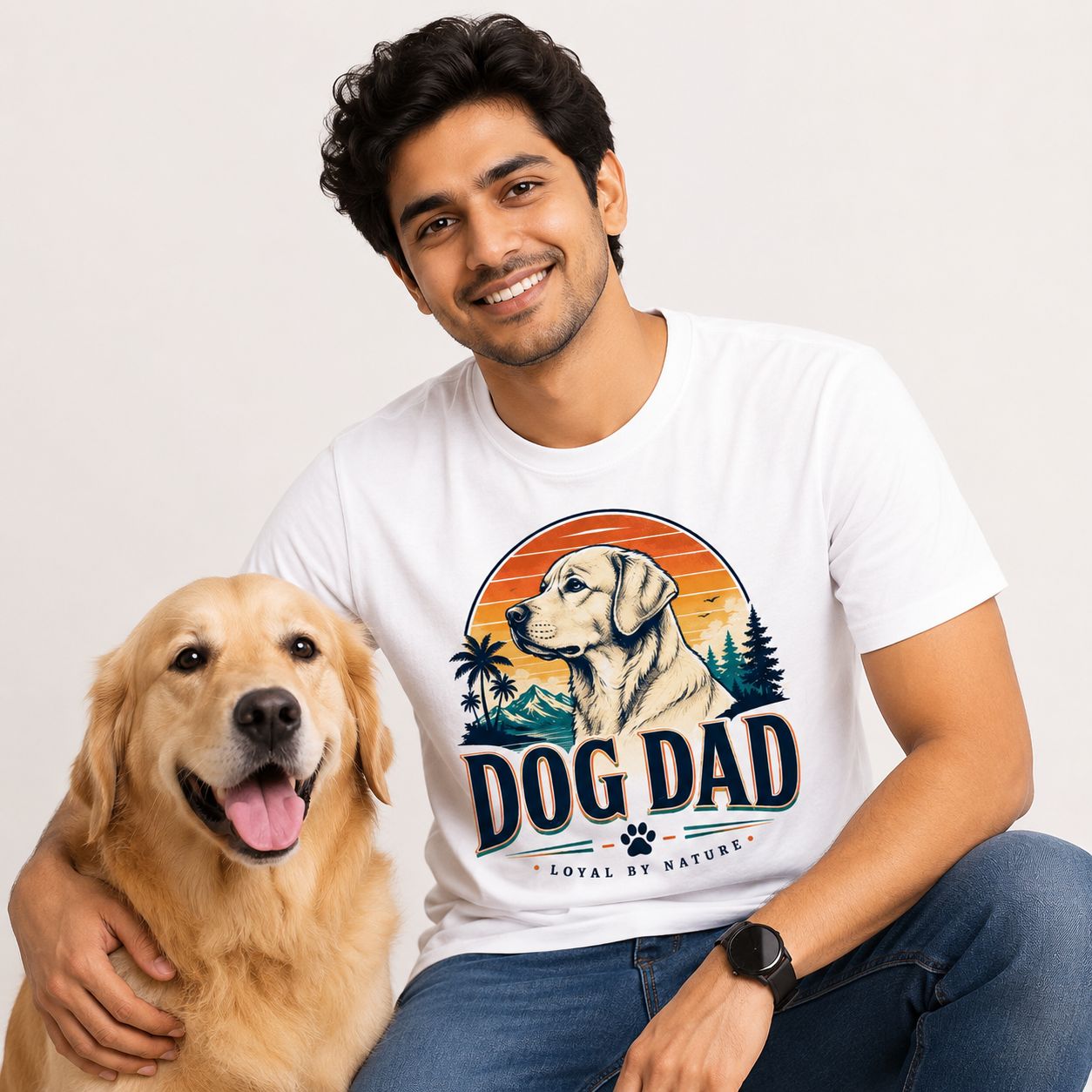 Golden Hour Dog Dad Tee